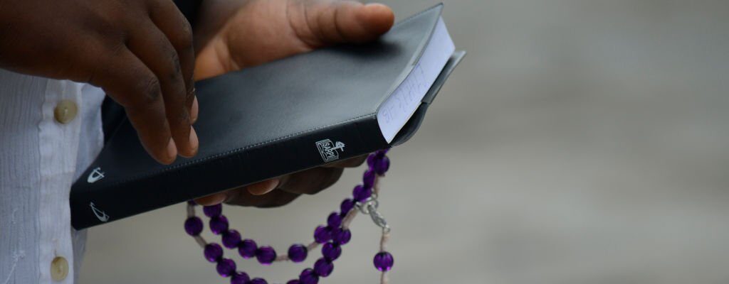 Catholic faithful attend a requiem Mass for the victims of Benue State herdsmen attack at St. Leo Catholic Church, Ikeja, Lagos, Nigeria on Tuesday, May 21, 2018 before staging a peaceful protest to condemn the rampant killing in Benue State, North Central of Nigeria. (Photo by Adekunle Ajayi/NurPhoto via Getty Images)